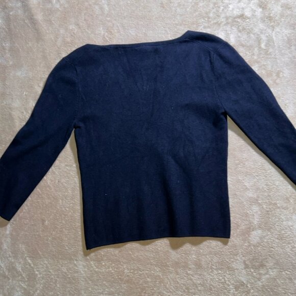 WD.NY Women Medium Black Long Sleeve V Neck Pullover Silk Blend Blouse (M)‎ - Picture 7 of 7